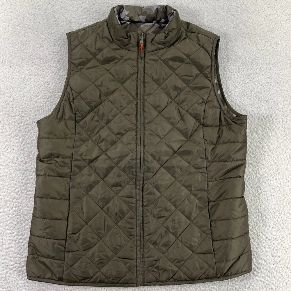 Banana Republic Camouflage Quilted Vest Size Medium Olive Color